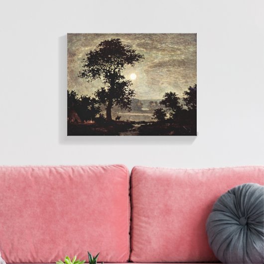 Ralph Albert Blakelock - maanlicht Canvas Afdruk (Insitu (Woonkamer))