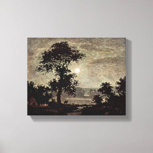 Ralph Albert Blakelock - maanlicht Canvas Afdruk (Voorkant)