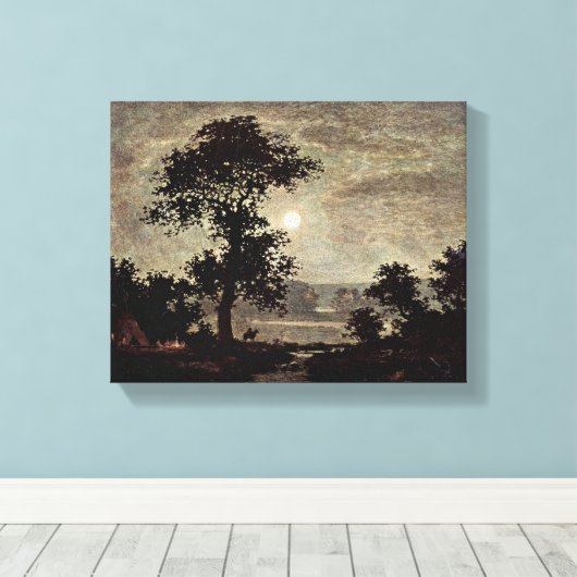 Ralph Albert Blakelock - maanlicht Canvas Afdruk (Insitu (Houten vloer))