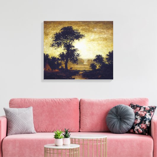 Ralph Albert Blakelock Moonlight Canvas Afdruk (Insitu (Woonkamer))
