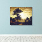 Ralph Albert Blakelock Moonlight Canvas Afdruk (Insitu (Houten vloer))
