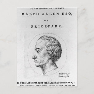 Ralph Allen, 1764 Briefkaart
