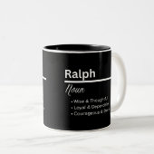 Ralph Boy Name Definition Personalized Mug Tweekleurige Koffiemok (Voorkant rechts)