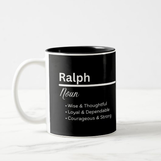 Ralph Boy Name Definition Personalized Mug Tweekleurige Koffiemok (Links)