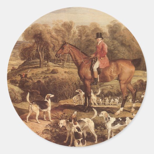 Ralph Lambton en zijn honden door James Ward Ronde Sticker (Voorkant)