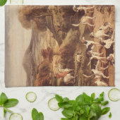 Ralph Lambton en zijn honden door James Ward Theedoek (Gevouwen)