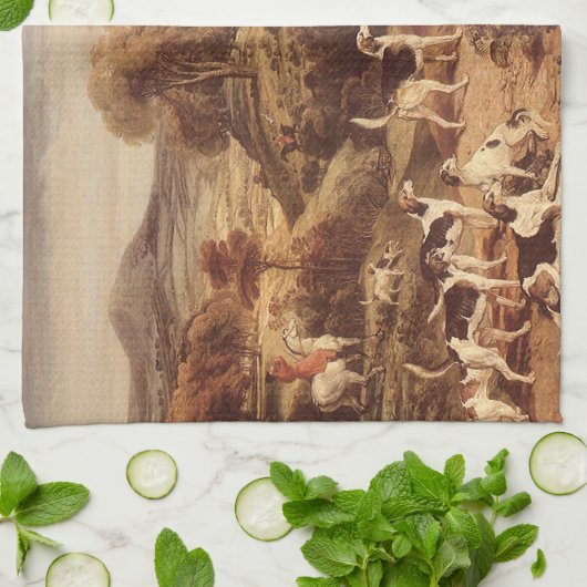 Ralph Lambton en zijn honden door James Ward Theedoek (Gevouwen)