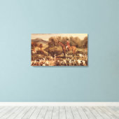 Ralph Lambton en zijn Hounds door James Ward Canvas Afdruk (Insitu (Houten vloer))