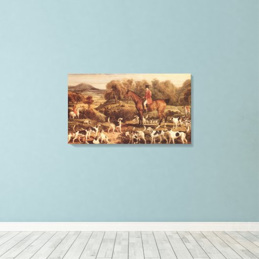 Ralph Lambton en zijn Hounds door James Ward Canvas Afdruk (Insitu (Houten vloer))