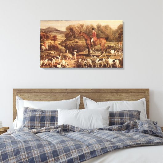 Ralph Lambton en zijn Hounds door James Ward Canvas Afdruk (Insitu (Slaapkamer))