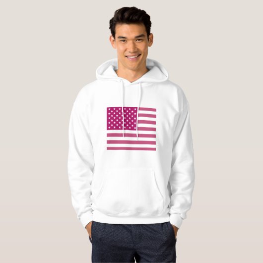 Ralph Lauren Roze Amerikaanse Vlag Trui Hoodie (Voorkant volledig)