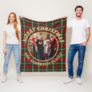 Ralph Lauren Schotse ruit familie foto Kerstmis Fleece Deken