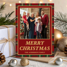 Ralph Lauren Schotse ruit-familiefoto Kerstmis