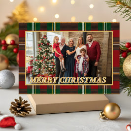 Ralph Lauren Tartan Plaid Family Christmas Photo Feestdagenkaart