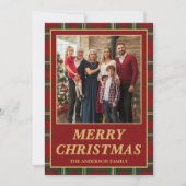 Ralph Lauren Tartan Plaid Family Photo Christmas Feestdagenkaart (Voorkant)