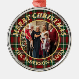 Ralph Lauren Tartan Plaid Family Photo Christmas Metalen Ornament