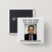 RALPH NADER-BUTTON VIERKANTE BUTTON 5,1 CM (Voorkant /achterkant)
