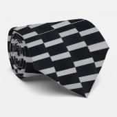 Ralph Roraff Black White Silk Pattern Stropdas (Opgerold)