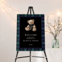 Ralph Teddybeer Navy Groen Geruite Baby Shower
