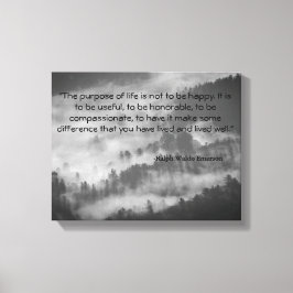 Ralph Waldo Emerson Citaat Canvas Kunst Zwart & Wi
