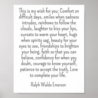 Ralph Waldo Emerson citaat - dit is mijn wens Poster