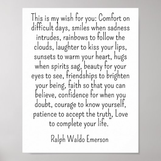 Ralph Waldo Emerson citaat - dit is mijn wens Poster (Voorkant)