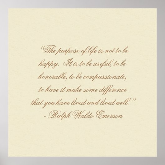  " ralph waldo emerson " citeert nuttige levensduu poster (Voorkant)