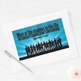 Ralph Waldo Emerson Inspirerend citaat "schaduwen" Rechthoekige Sticker