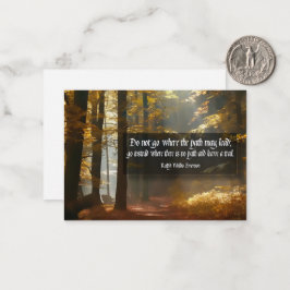Ralph Waldo Emerson Inspirerend citaat "Trail" Notitiekaartje