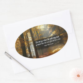 Ralph Waldo Emerson Inspirerend citaat "Trail" Ovale Sticker