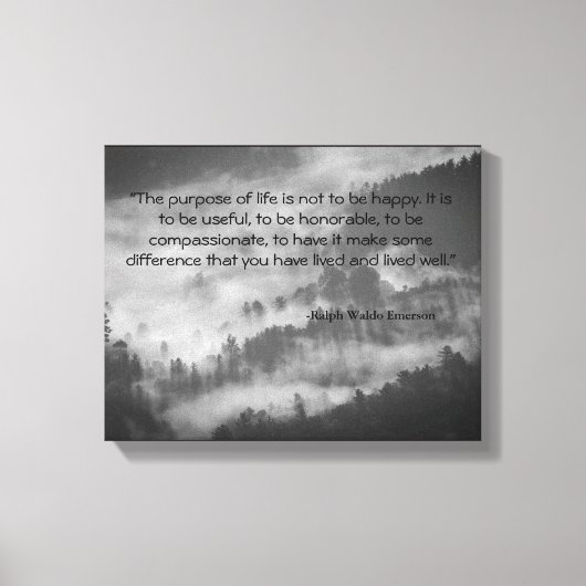Ralph Waldo Emerson Quote Canvas Art Zwart & Wit (Voorkant)