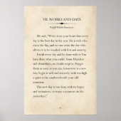 Ralph Waldo Emerson Works en Days Book Page Art Poster (Voorkant)