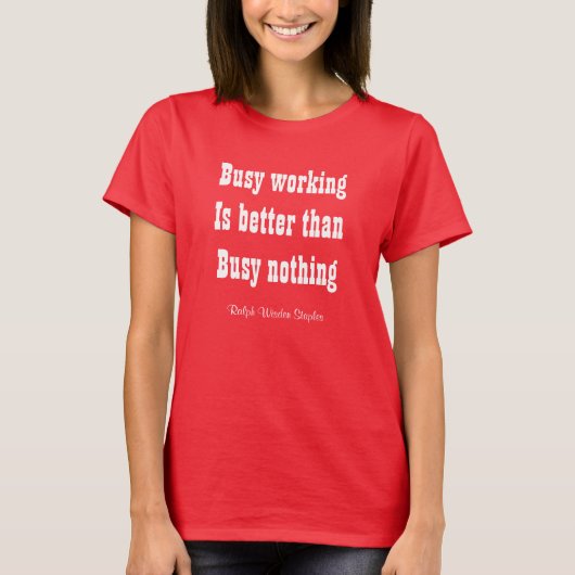 Ralph wisden stapels werken slogan t-shirt (Voorkant)