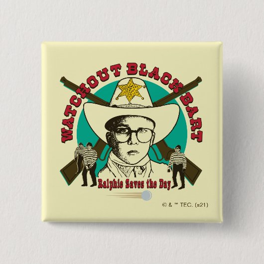 Ralphie Saves the Day Vierkante Button 5,1 Cm (Voorkant)