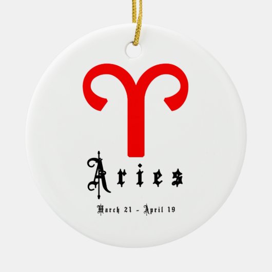 Ram, 21 maart - 19 april keramisch ornament (Voorkant)