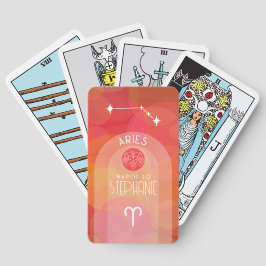 Ram Aangepaste Verjaardag Zodiac - Foto Modern Des Pokerkaarten