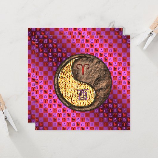 Ram & Aarde Haan Kaart (Voorkant / Achterkant in situ)