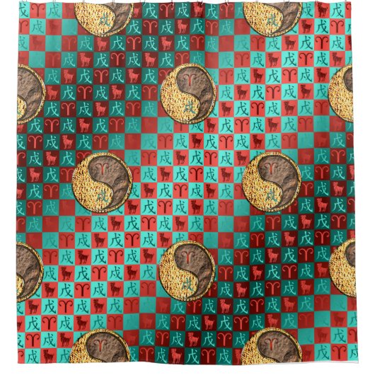 Ram & Aarde Hond Douchegordijn (Voorkant)