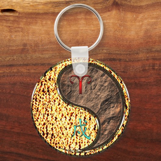 Ram & Aarde Hond Sleutelhanger (Achterkant)