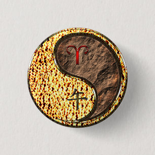 Ram & Aarde Paard Ronde Button 3,2 Cm