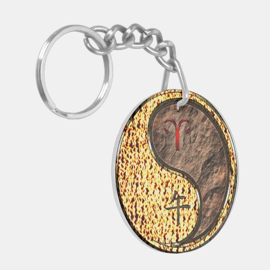 Ram & Aarde Paard Sleutelhanger (Voorkant Links)