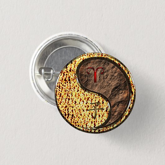 Ram & Aarde Rat Ronde Button 3,2 Cm (Voorkant /achterkant)