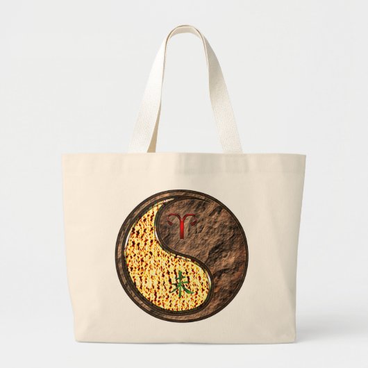 Ram & aardgeit grote tote bag (Voorkant)