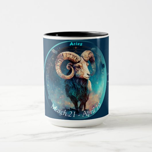 Ram Aries Aanpasbaar "21 Maart - 19 April" Mok (Midden)