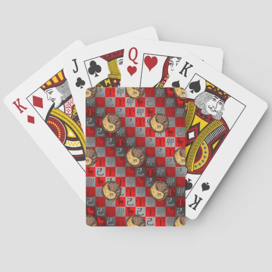 Ram Aries & Aarde Konijn Pokerkaarten (Achterkant)