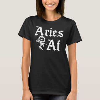 Ram Aries AF Grappig Zodiac Vuurteken Silhouet T-shirt