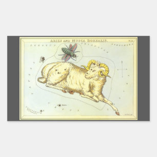 Ram Aries, Antieke Sterrenbeelden, Urania's Spiege Rechthoekige Sticker