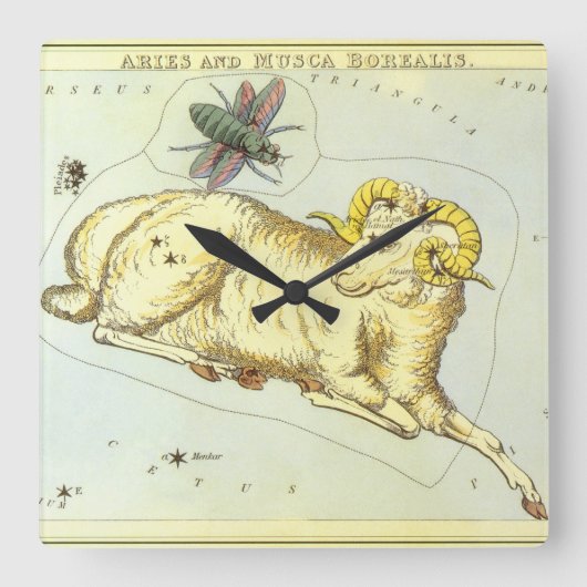 Ram Aries, Antieke sterrenbeelden, Urania's spiege Vierkante Klok (Voorkant)