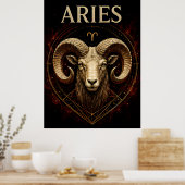 Ram Aries Dierenriem Hemellich Astrologie Symbool Poster (Keuken)