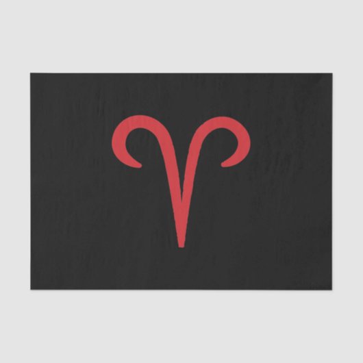 RAM Aries Rode Vuurteken Astrologie Sterrenbeeld F Tissuepapier (Voorkant)
